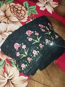 Elegant Black Embroidered Kurta Set with Dupatta