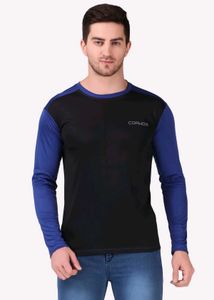 CORWOX Blue &amp; Black Full Sleeves Dry Fit T-Shirt
