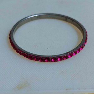 Sparkling Pink Stone Bangle Bracelet