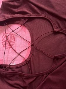 Burgundy Long Sleeve Top