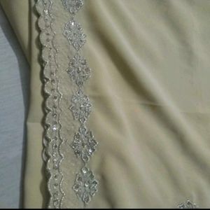 zari  and pearl work Elegant Beige Salwar Suit