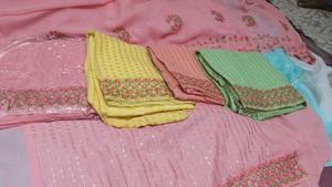 Peach Embroidered Salwar Kameez