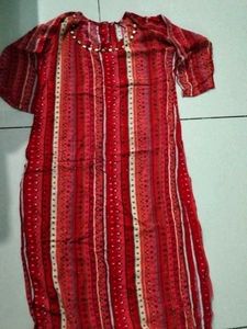 Red colour Plazo suit