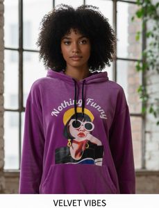 Purple Velvet Graphic Hoodie