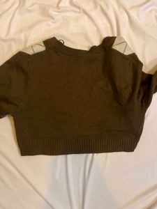 y2k Brown Shoujo Cropped Cardigan