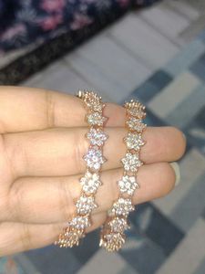 Sparkling Floral Design Bangles