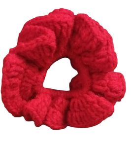 Red Crochet Bracelet Scrunchie