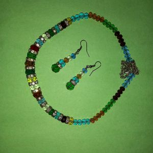 Crystal Necklace And Earrings