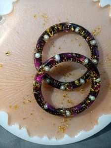Unique Resin Bangles with mangalsutra and Pearls