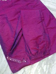 Purple Embroidered Kurta and Pant Set