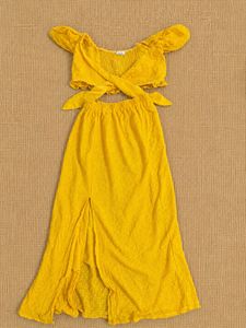 ONLY Tie- front Off-Shoulder Crop Top & Skirt Set