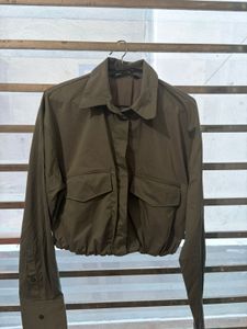 Zara originally Olive Cropped Utility Jacket