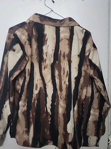 Abstract Print Button-Down Shirt