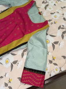 W Elegant Kurta with Pink &amp; Gold Print