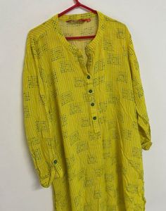 Vibrant Yellow Printed Kurta