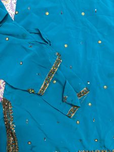 Elegant Teal Embellished Kurti with Churidar