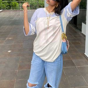 Trendy Color Block Jersey T-shirt
