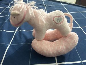 Musical Pink Plush Rocking Horse Toy