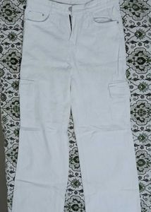 Trendy White Cargo Pants