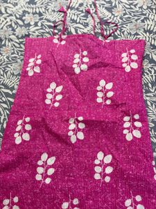 Vibrant Pink Leaf Print Blouse