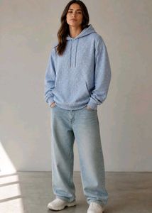 Stylish Blue Graphic Print Hoodie