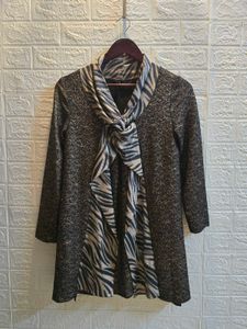 Stylish Tunic Top with sewed Scarf