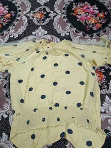 Cute Yellow Polka Dot Baby Romper