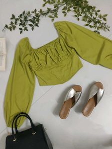 Green corset Crop Top🌿✨💚