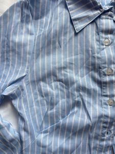 Light Blue Striped Button-Up Shirt