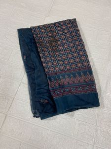 Elegant Teal Kurta Set with Intricate Print