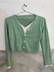 Y2k Cropped Cardigan