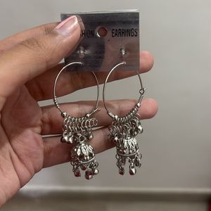 Boho Hoop Earrings with Jhumkas
