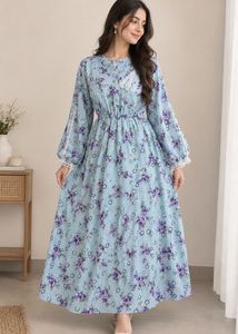 Blue Floral Maxi Dress