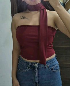 Stylish Maroon Tube Top