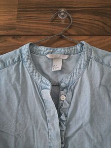 Light Blue Ruffle Shirt