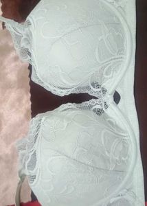 Lace Trimmed Mint Green Bra