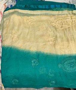 👉 3 Dupatta Combo – Teal, Cream &amp; Printed