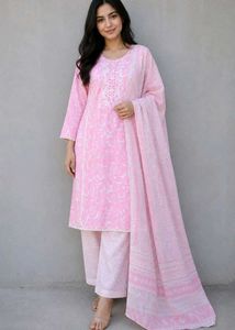 Beautiful Pink Printed Kurta Set