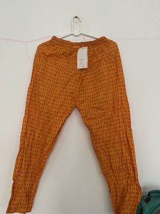 Orange Printed Ethnic Pants