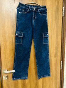 blue cargo jeans