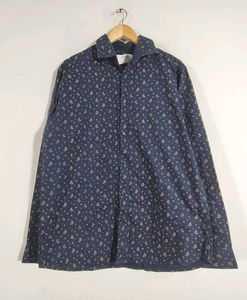 Navy Blue Floral Print Shirt (Men's)