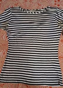 Black And White Cold Shoulder Casual Top