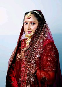Stunning maroon Bridal Lehenga with double dupatta