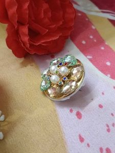 Sparkling Pearl &amp; Gemstone Brooch
