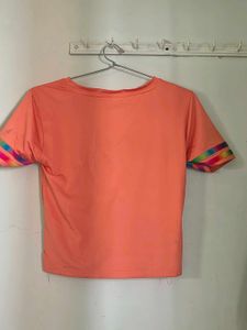 Orange 'Music' Graphic T-Shirt
