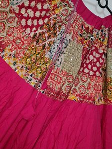 Vibrant Patchwork Ethnic pink chaniya choli amd bl