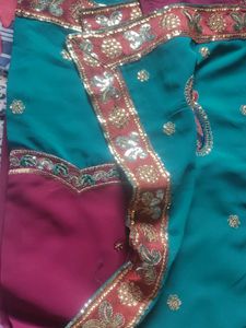 Chamki Double Colour Saree