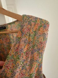 ZARA Ruched Floral Chiffon Mini Dress – Size M