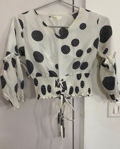 Chic Polka Dot Crop Top