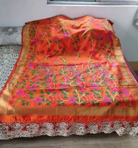 Orange Silk Saree
